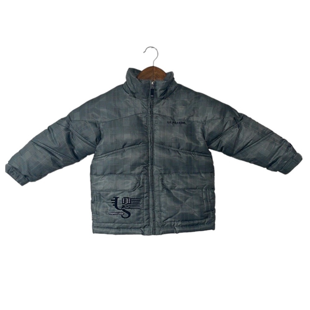 US Polo Association Puffer Coat Jacket Grey Silver Boys Winter Fall Kids 3T